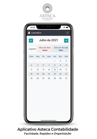 App Asteca Contabilidade Calendário